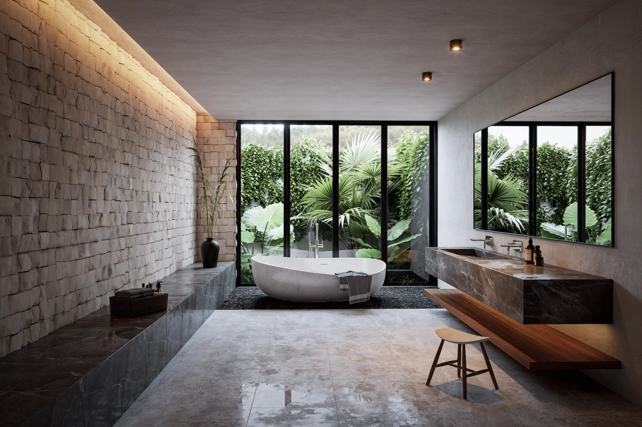 Casa Monolito — interior de baño
